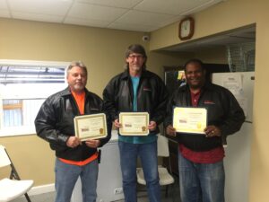 10 Year Service Award Recipients from Right to Left... Mike Rogers, John Winchester, Gary Sweatt