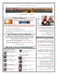 Dillon News July 2016, page 1