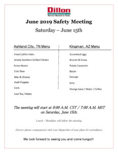 June 2019 drive safety training