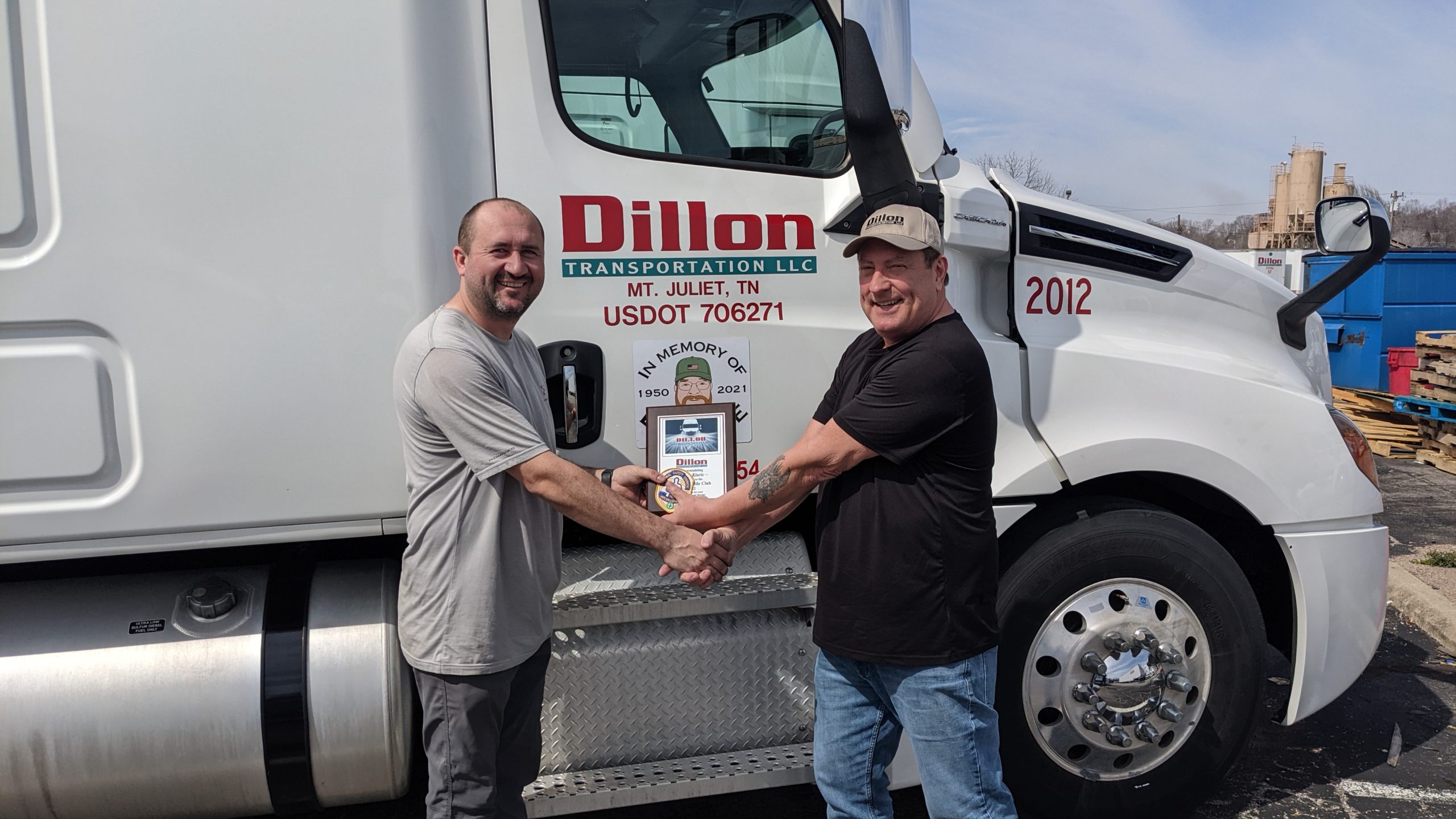 Denis Klaric Being Inducted Into Dillon Transportation's Million Mile Club